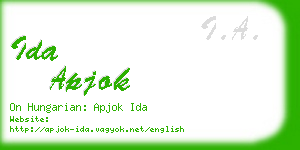 ida apjok business card